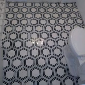 Tile flooring we installed in Pomona.